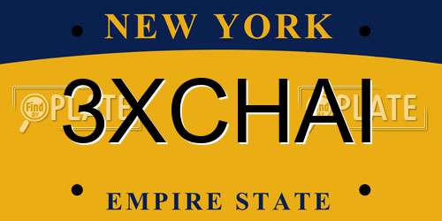 3XCHAI New York License Plate