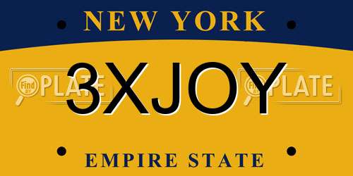 3XJOY New York License Plate