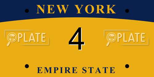 4 New York License Plate