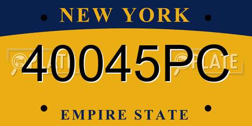40045PC New York License Plate