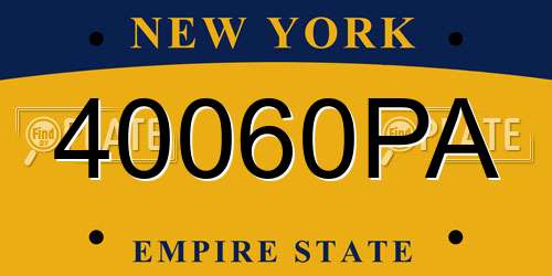 40060PA New York License Plate