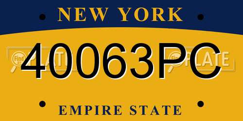 40063PC New York License Plate
