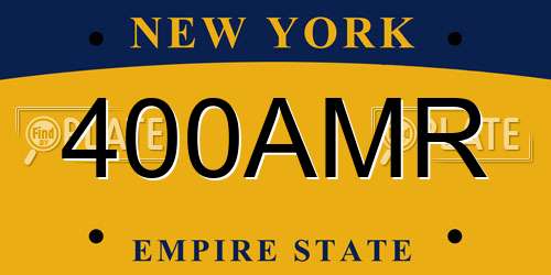 400AMR New York License Plate