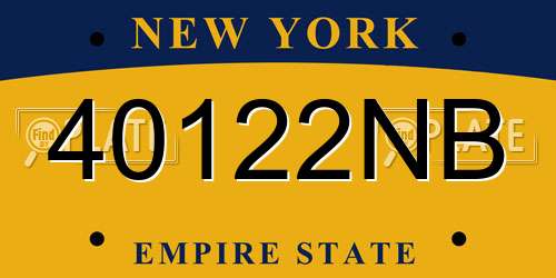 40122NB New York License Plate