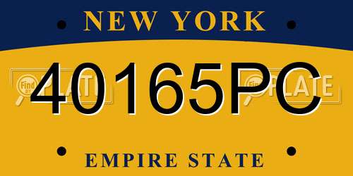 40165PC New York License Plate