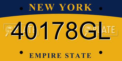 40178GL New York License Plate