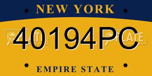 40194PC New York License Plate