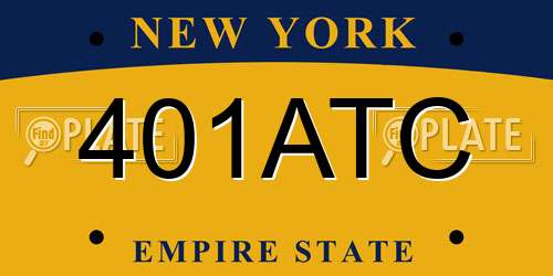 401ATC New York License Plate