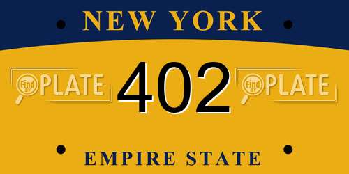 402 New York License Plate