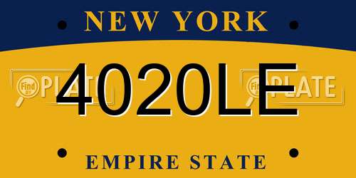 4020LE New York License Plate
