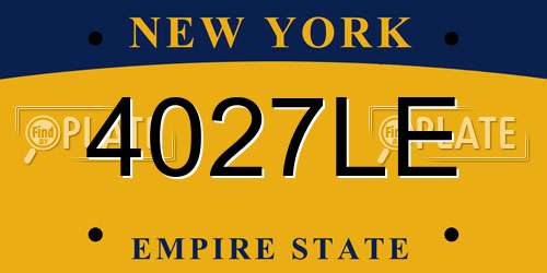 4027LE New York License Plate