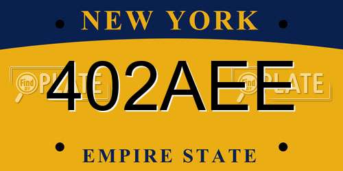 402AEE New York License Plate