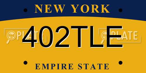 402TLE New York License Plate