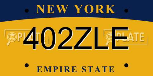 402ZLE New York License Plate