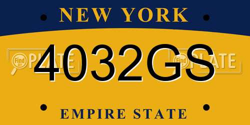 4032GS New York License Plate