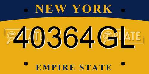 40364GL New York License Plate