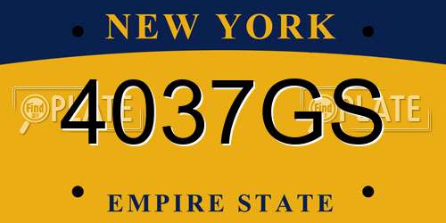 4037GS New York License Plate