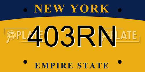 403RN New York License Plate