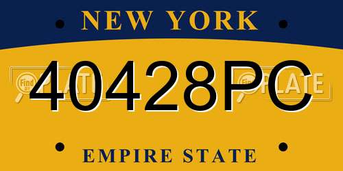 40428PC New York License Plate