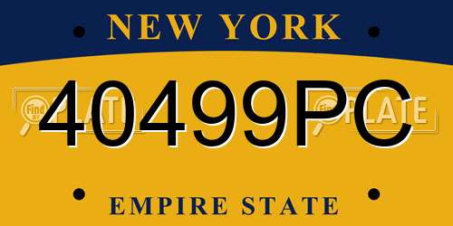 40499PC New York License Plate