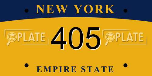 405 New York License Plate
