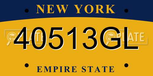 40513GL New York License Plate