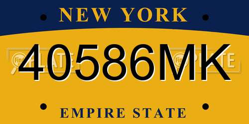 40586MK New York License Plate