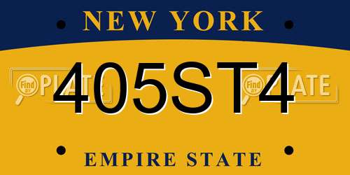 405ST4 New York License Plate