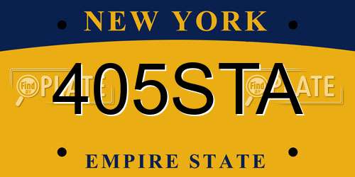 405STA New York License Plate