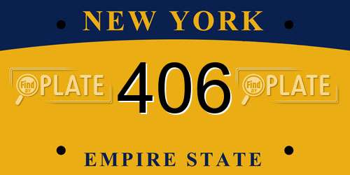 406 New York License Plate