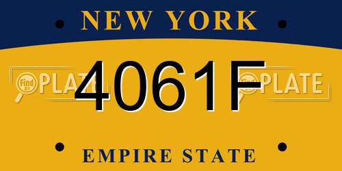 4061F New York License Plate