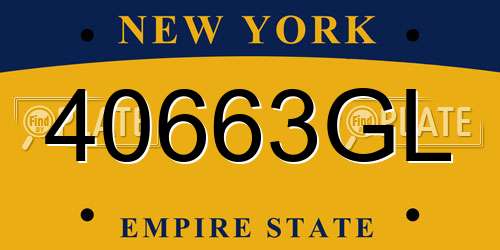 40663GL New York License Plate