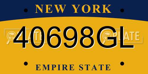 40698GL New York License Plate