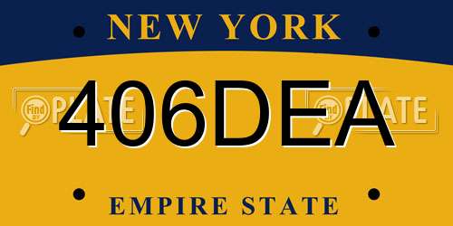 406DEA New York License Plate