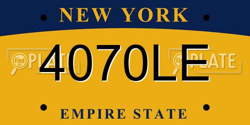 4070LE New York License Plate