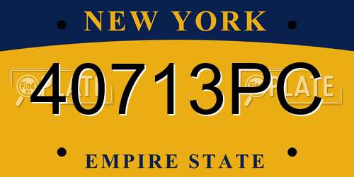 40713PC New York License Plate