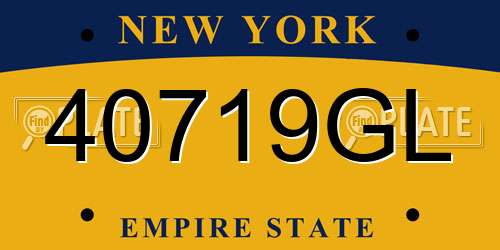 40719GL New York License Plate