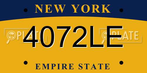 4072LE New York License Plate