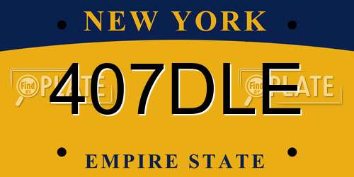 407DLE New York License Plate