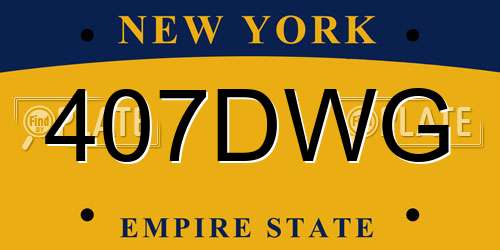 407DWG New York License Plate
