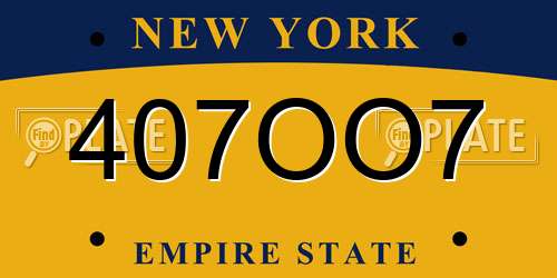 407OO7 New York License Plate