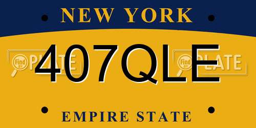 407QLE New York License Plate