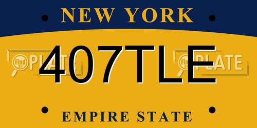 407TLE New York License Plate
