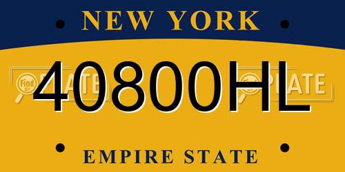 40800HL New York License Plate
