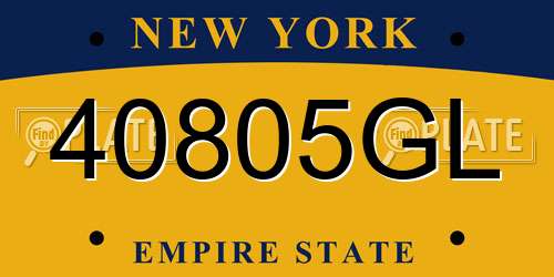 40805GL New York License Plate