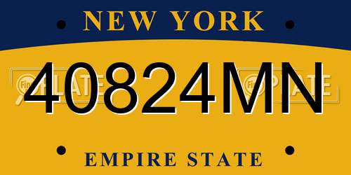 40824MN New York License Plate