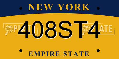 408ST4 New York License Plate