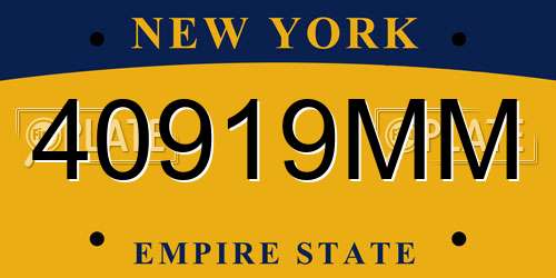 40919MM New York License Plate