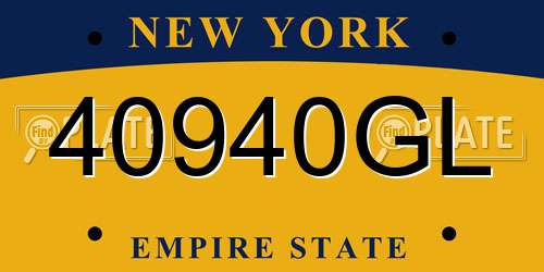 40940GL New York License Plate
