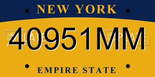 40951MM New York License Plate